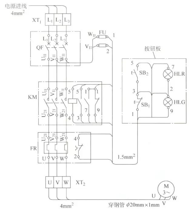 三相异步电动机正反转识图连线,三相异步电动机控制电路部分接线