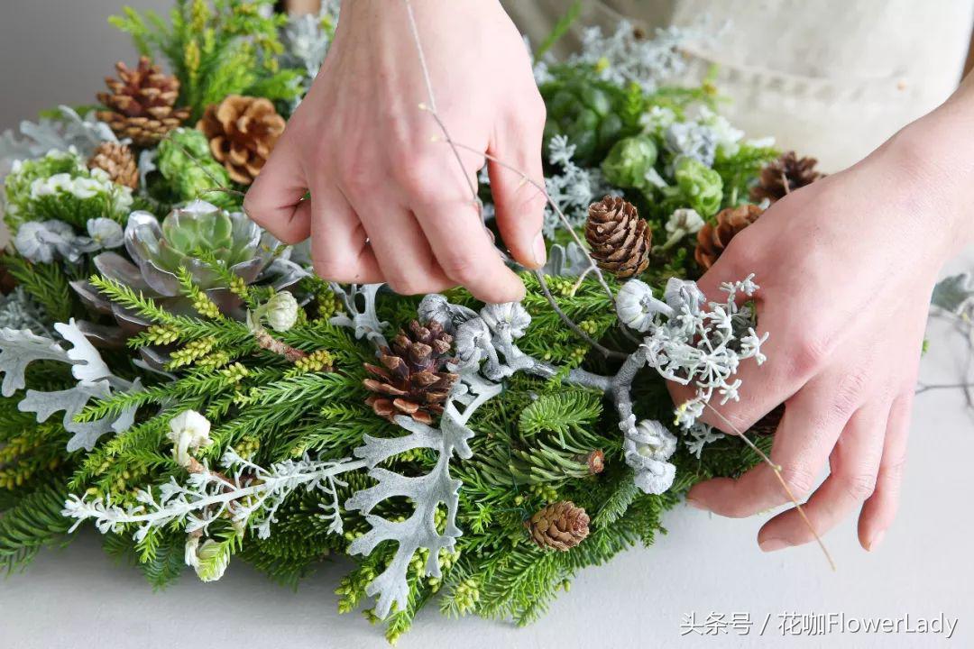 圣诞节花环搭配,圣诞花环教程