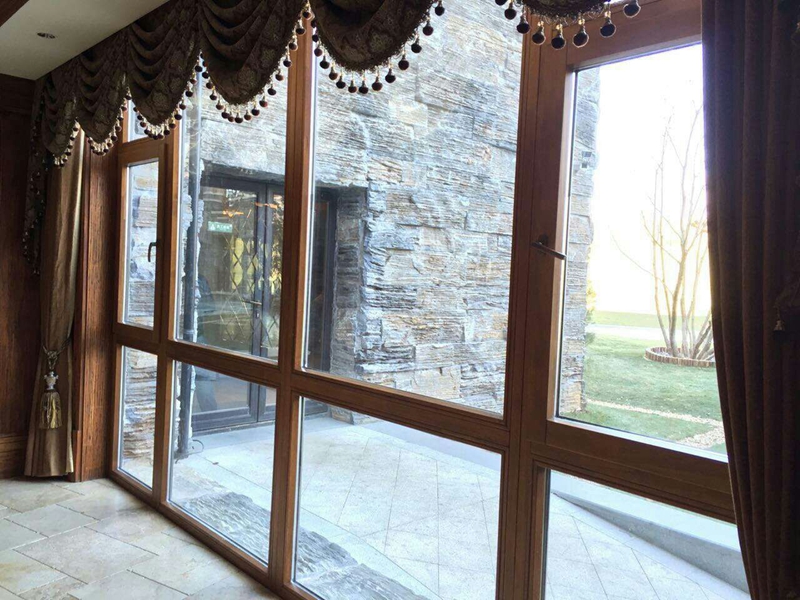 铝包木门窗实际效果图,铝包木高性能门窗