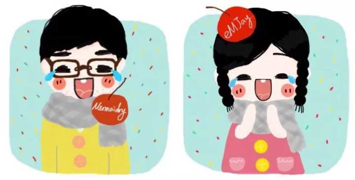 q版婚礼logo头像设计,插画头像手绘婚礼