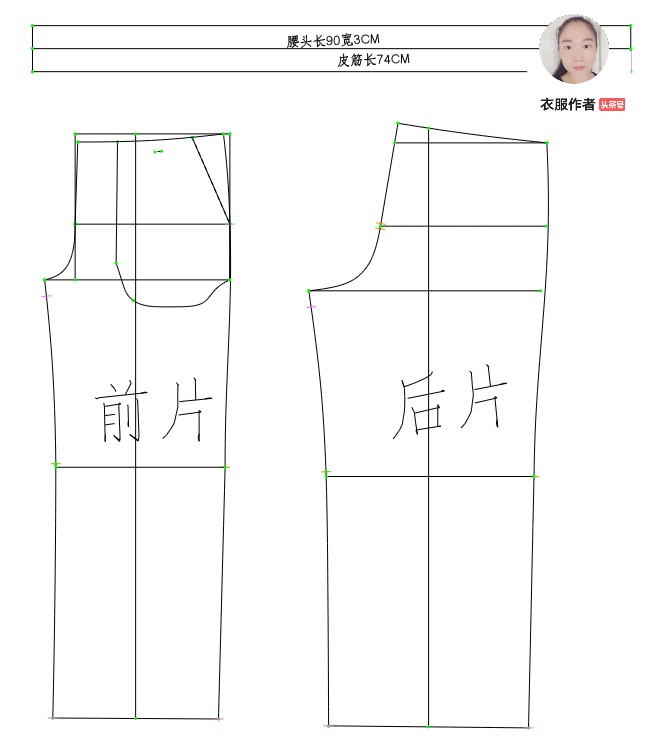 全套裤子制版公式,女式运动裤子制版裁剪