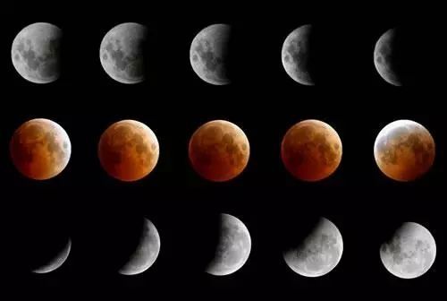 蓝月亮月全食出现时间,超级月亮月全食变化图