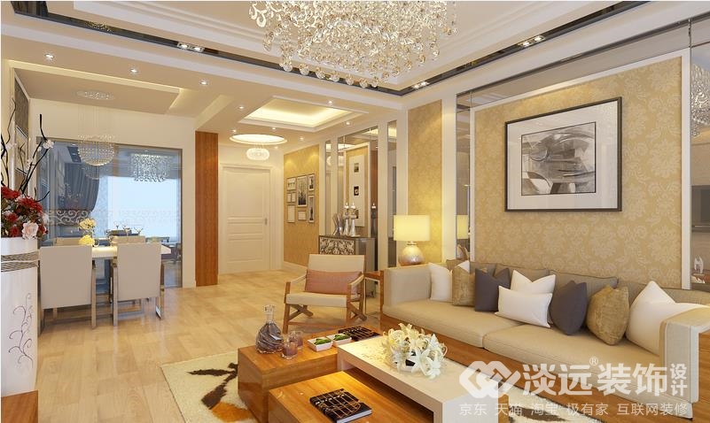 淡远设计师谷崇业鞍山颐和城现代风格（主材柏丽壹號瓷砖卫浴）