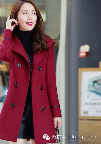 秋冬流行大衣女中长款毛呢外套 (中长款毛呢外套双排扣呢大衣图片)