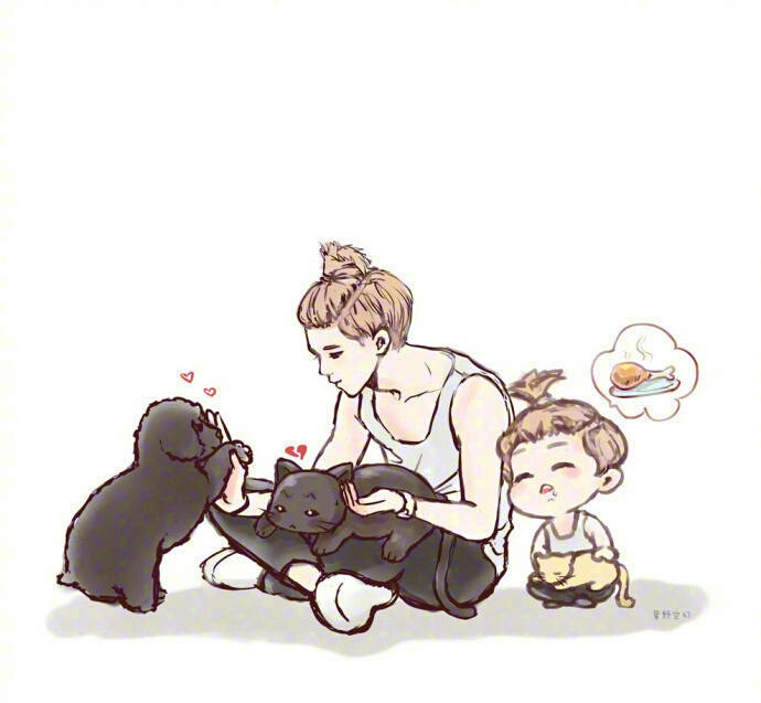 鹿晗最可爱的照片漫画,鹿晗和他儿子动漫图片