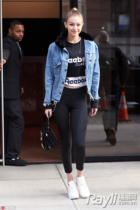 杨紫黑色阔腿牛仔裤,杨紫健身裤