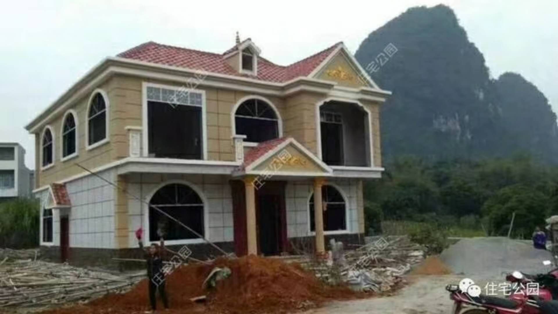 农村用树脂瓦盖房的效果图,现在农村盖房怎么设计