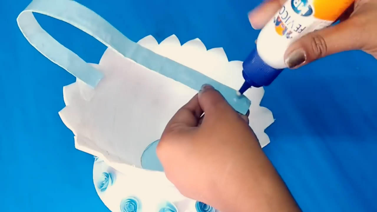 一次性纸盘花篮,diy手工制作实用花篮