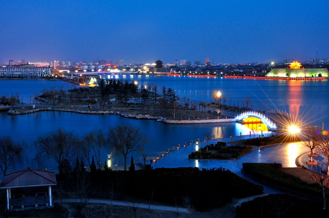 聊城水城之眼风景图片,美丽的江北水城聊城图片