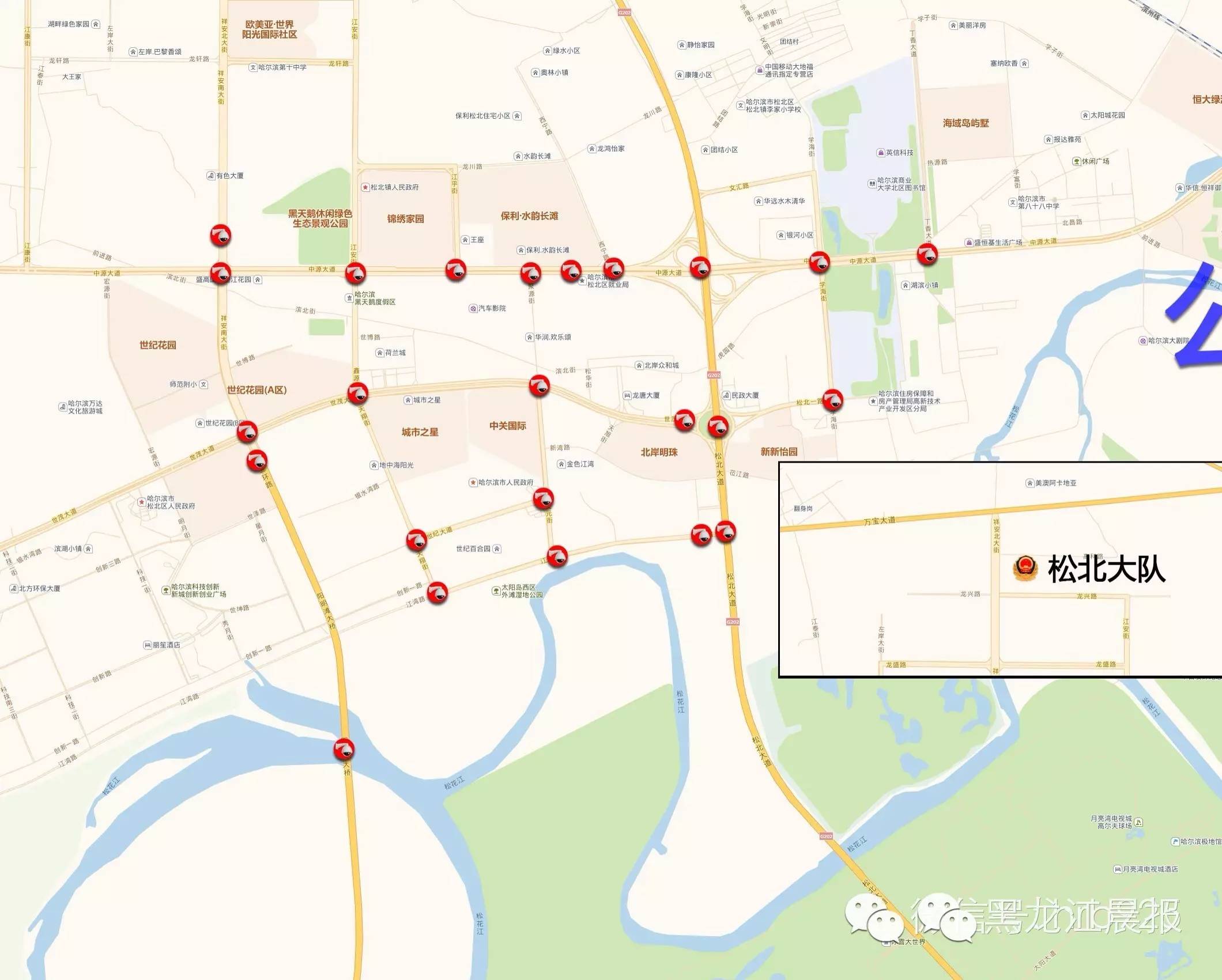 哈尔滨各路段监控,哈尔滨监控地图