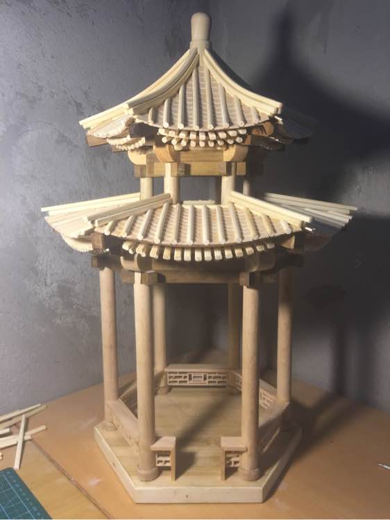 看了古建筑然后就自己动手制作一个亭子，快来学习哦