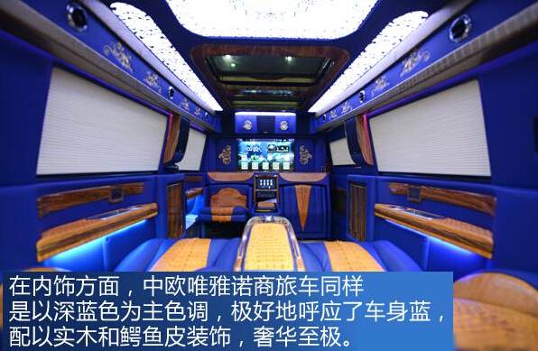 鳄鱼皮打造奢华内饰实拍中欧唯雅诺商旅车