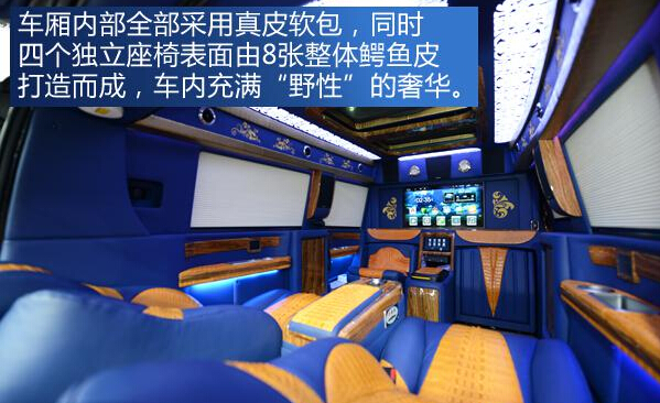 鳄鱼皮打造奢华内饰实拍中欧唯雅诺商旅车