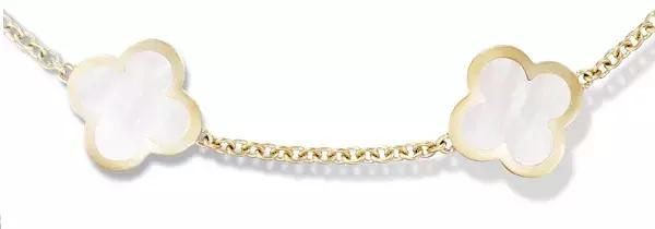 vca四叶草带钻项链系列,vca梵克雅宝四叶草项链