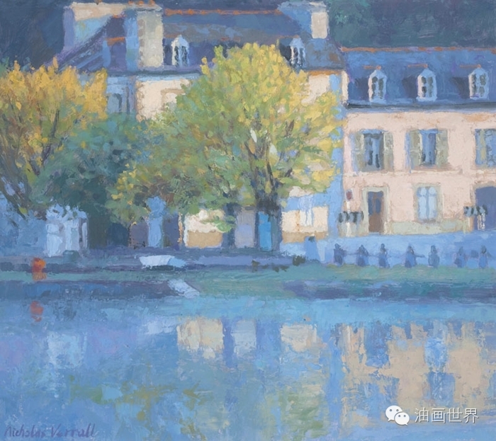 禅意山水意境油画,浓郁诗意的风景油画