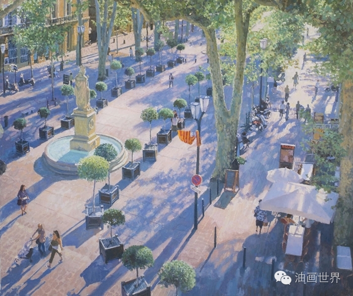 禅意山水意境油画,浓郁诗意的风景油画