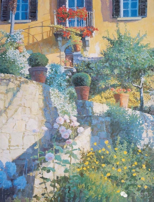 禅意山水意境油画,浓郁诗意的风景油画