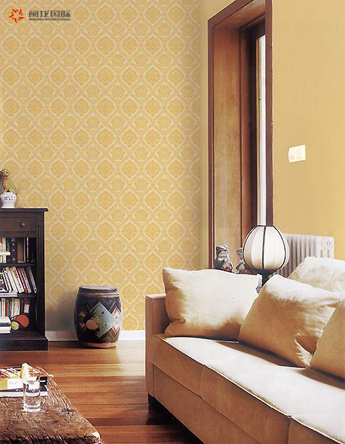 绿色调的欧式壁纸客厅,欧式客厅背景墙壁纸