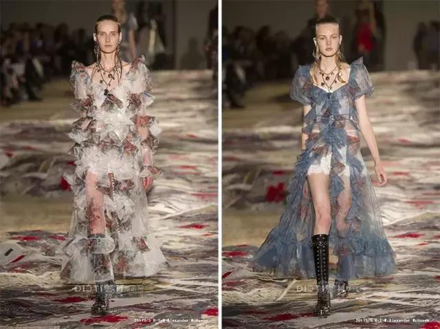 时装周盛世美颜观众,mcqueen24年秋冬走秀解析
