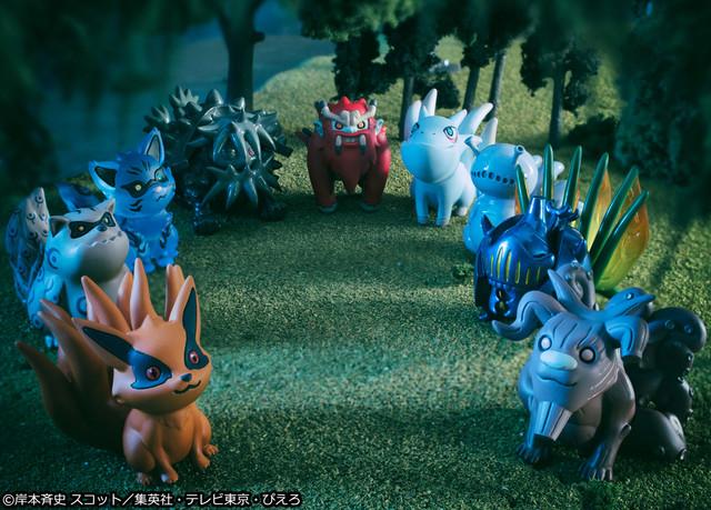 火影忍者手办开箱鸣人尾兽,鸣人三个影分身手办