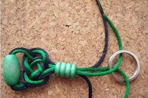 钥匙扣diy制作教程双串,麦穗结钥匙扣的编织步骤