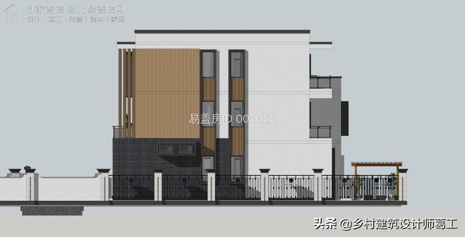 西向现代风三层别墅,现代风2间三层带院子别墅