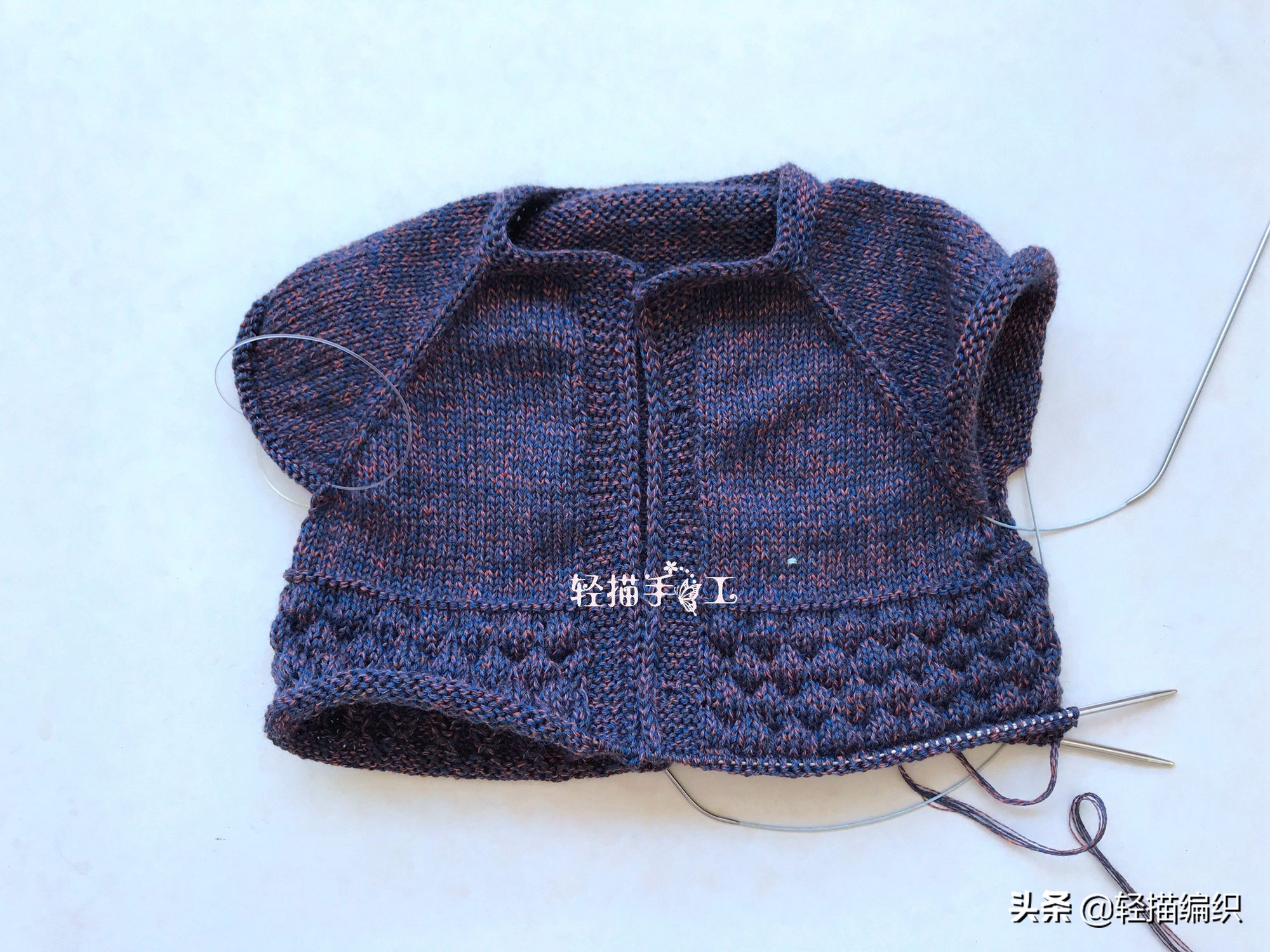 宝宝连体衣从上往下的编织方法,从上往下织连体毛衣编织教程