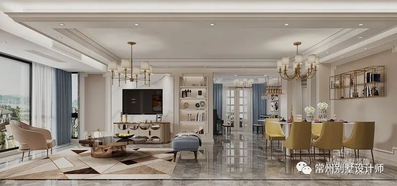 常州吟枫苑12栋 (300平米轻奢法式风格别墅装修设计)