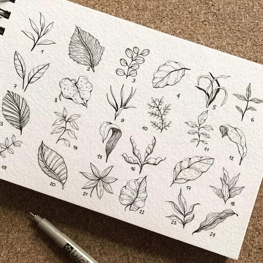 一看就懂的针管简笔画,针管笔入门手绘1000例临摹图