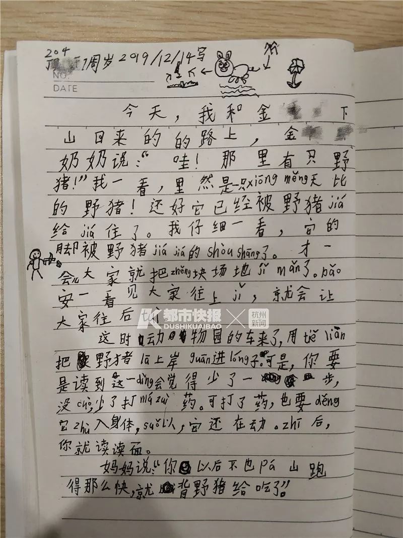 昨天杭州两个小男孩，带着心爱的小弓箭去爬山，幻想是去打猎，没想到真遇到了大家伙