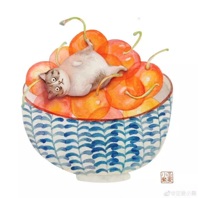 插画师笔下不同姿态的猫,一组与猫咪有关的古风插画作品