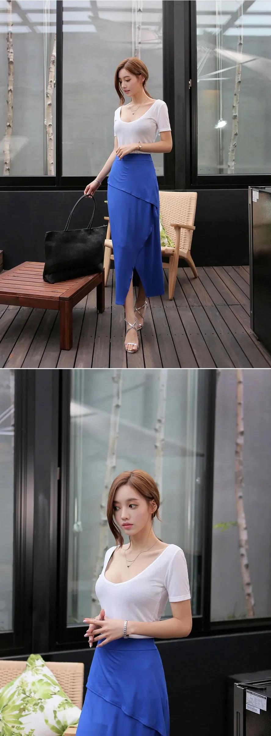 孙允珠蓝色波点连衣裙,孙允珠夏日长裙