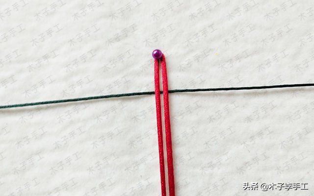 双向平结手链收尾串珠,花样平结串珠手链编织