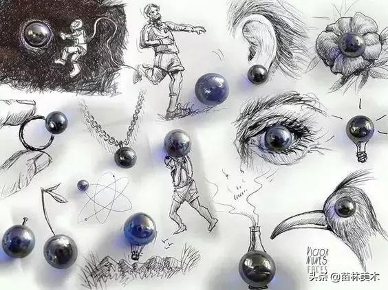 100种插画创意方法,好看的小插画铅笔