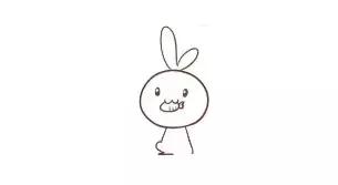 1-3岁简笔画入门小白兔,小白兔抱着胡萝卜简笔画怎么画