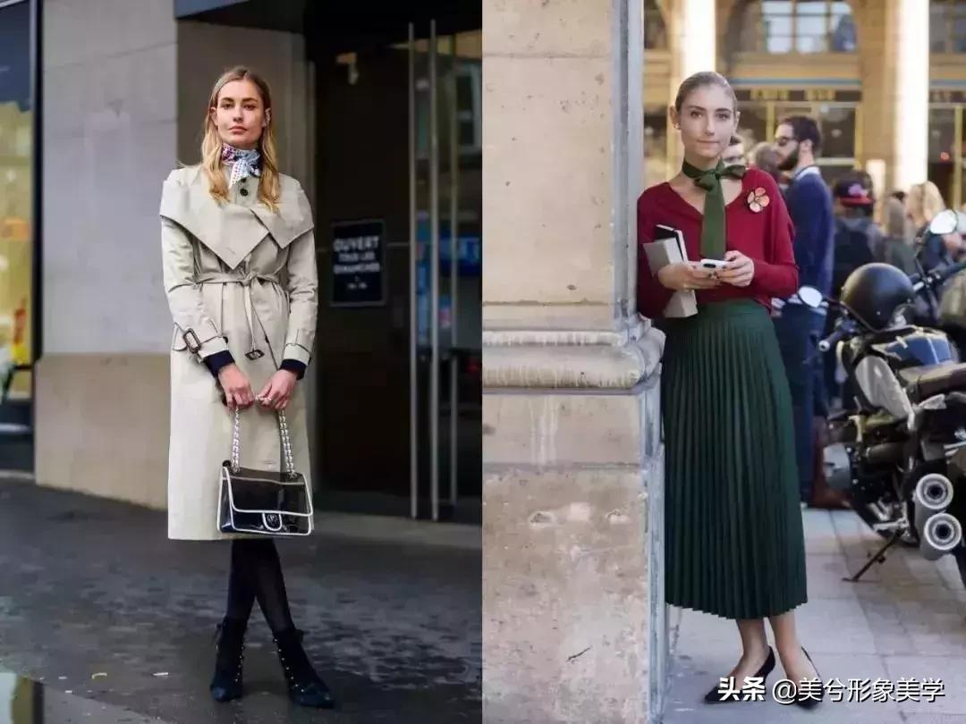 旧衣服怎么系丝巾好看,长条丝巾系法变衣服内搭