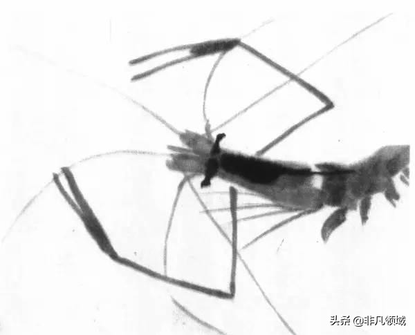 齐白石画虾时的动作语言神态,中国近代四大画家齐白石画虾