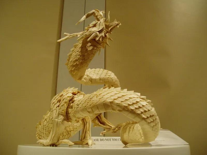 日本小哥创意纸盒制作成品惊艳了,手工一张纸折出龙