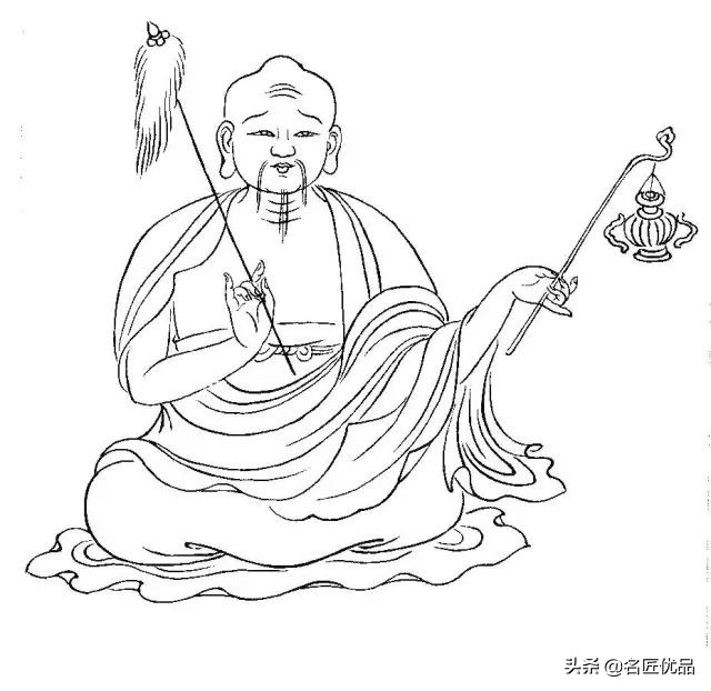 降龙罗汉白描图高清图片,降龙伏虎罗汉图白描