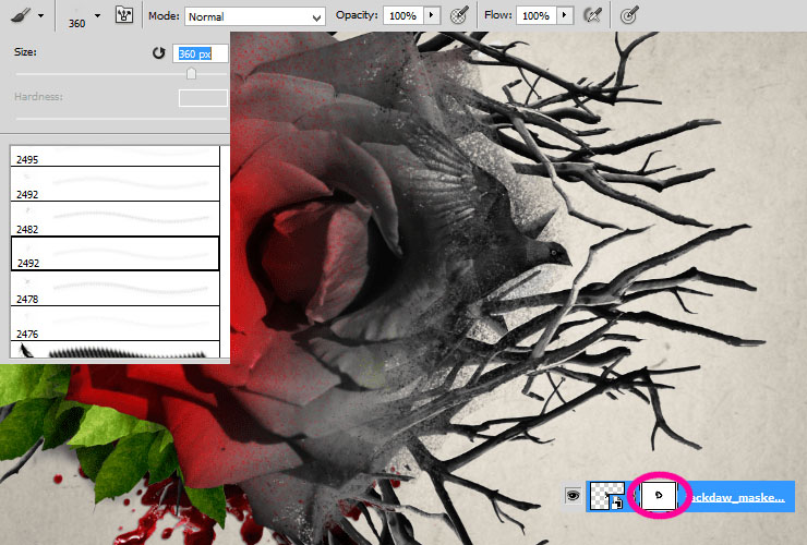 ps如何换花朵教程图解,ps怎么画枯萎的玫瑰