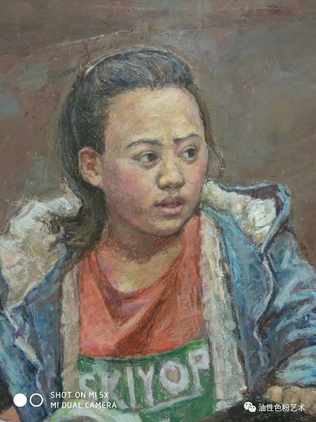 油画棒画苹果和真的一样,油画棒绘画超高级