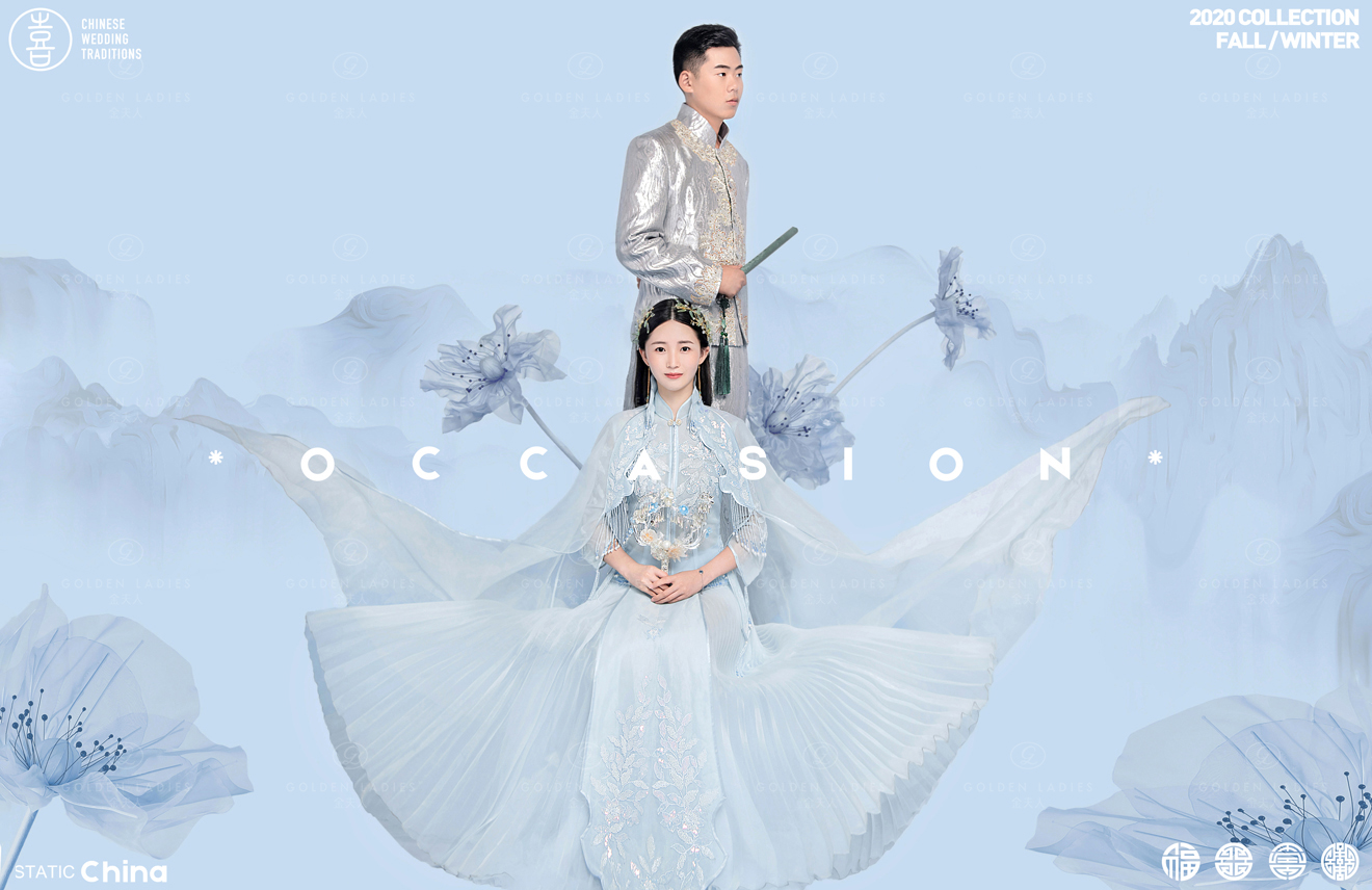 秀禾婚纱照风格最新,颜色跨度大的秀禾婚纱照