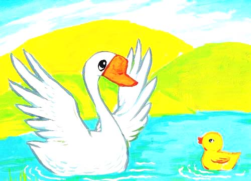 大白鹅创意美术3岁以下,创意儿童绘画大白鹅的课如何讲