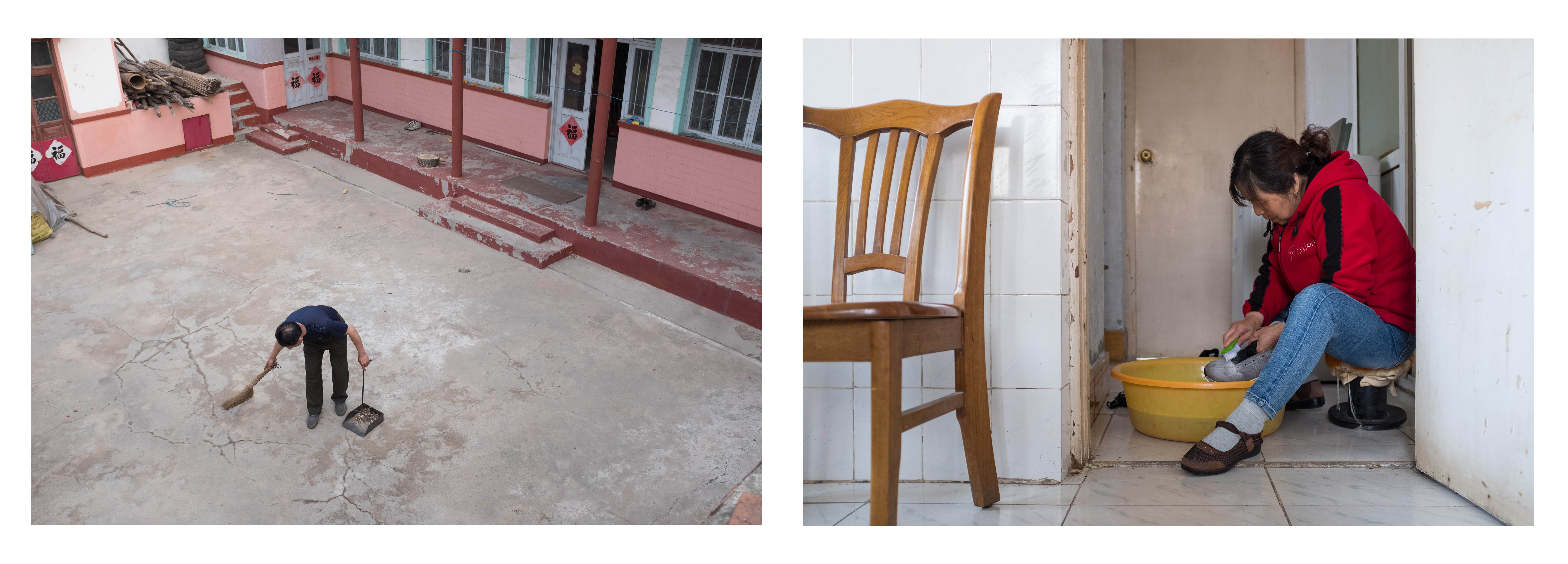 母女俩异地上学父亲留守,农村父母的真实故事图片