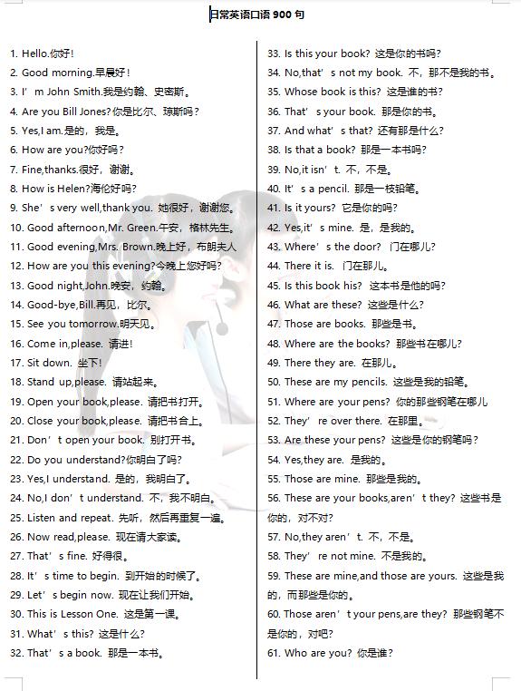 外教英语日常口语1000句,外籍老师日常生活用语视频合集