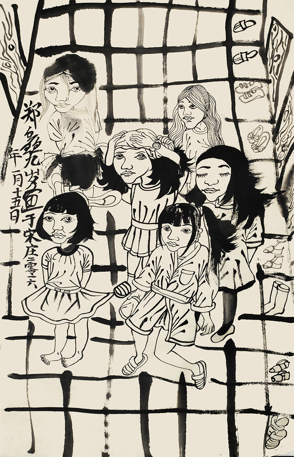 郑鑫绘画成长记录：线描篇（五）校园同学系列——创作