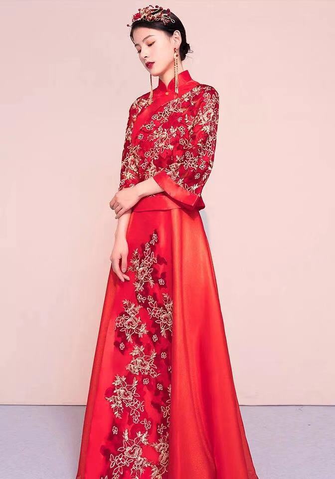 最适合穿中式嫁衣,新款秀禾服新娘礼服中式嫁衣