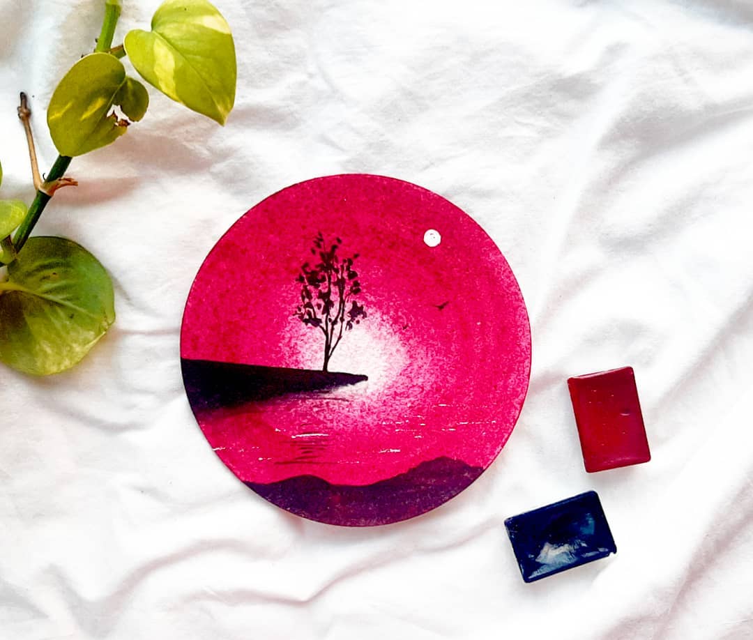 用固体水彩来写merrychristmas,水彩画作品卡通入门