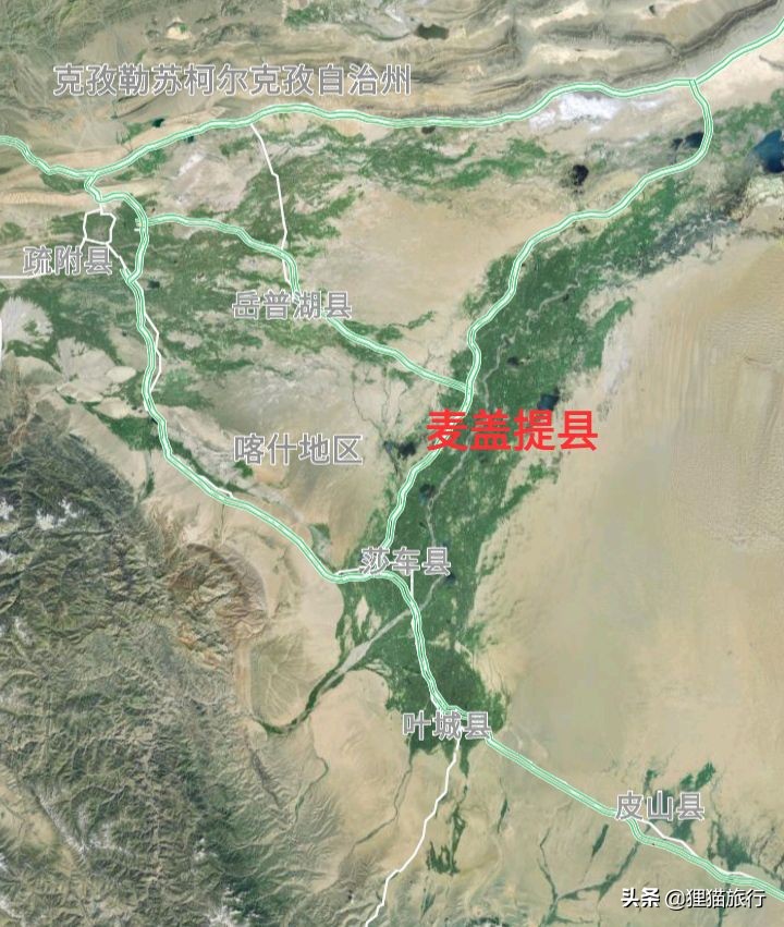 刀郎故里喀什,新疆喀什麦盖提县地图