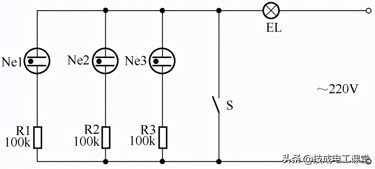 如何用三个开关控制灯的电路图,3个开关控制一盏灯接线方法